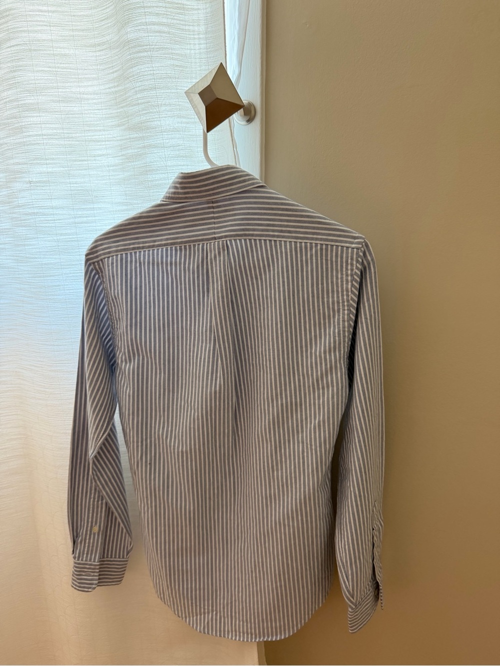 RALPH LAUREN - Blue & White Striped Button-Down Oxford Shirt with Polo Pony - Picture 5 of 6